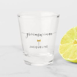 Moderne grafische schrijver Gold Heart naam Shot Glas