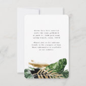 Moderne grafische script tekst bruiloft details RSVP kaartje (Achterkant)