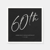 Moderne grafische scriptpagina Zestigste verjaarda Servet (Voorkant)