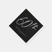 Moderne grafische scriptpagina Zestigste verjaarda Servet (Hoek)