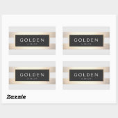 Moderne grafische striped FAUX Gold Foil en Black Rechthoekige Sticker (Vel)