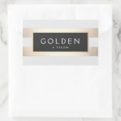 Moderne grafische striped FAUX Gold Foil en Black Rechthoekige Sticker (Tas)