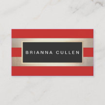 Moderne grafische striped FAUX Gold Foil Red