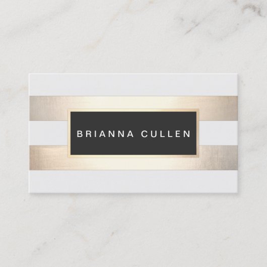 Moderne grafische striped Gold Foil (afbeelding) e Visitekaartje (Voorkant)