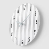 Moderne grafische stripes grijze verzadigings deco grote klok (Hoek)