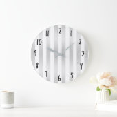 Moderne grafische stripes grijze verzadigings deco grote klok (Huis)