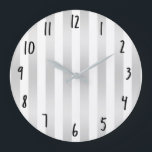 Moderne grafische stripes grijze verzadigings deco grote klok<br><div class="desc">aangepaste klok</div>