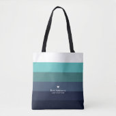 Moderne grafische strips met monogram tote bag (Voorkant)
