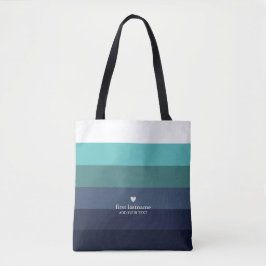 Moderne grafische strips met monogram tote bag