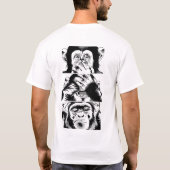 Moderne Grafische T-Shirt met de drie wise monkeys (Achterkant)
