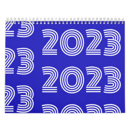 Moderne grafische Typografie Blauw wit Kalender