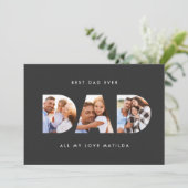 Moderne grafische typografie Multi foto vader Kaart (Staand voorkant)