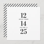 Moderne, grafische typografische bruiloft voor fot save the date (Voorkant / Achterkant)