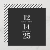 Moderne, grafische typografische bruiloft voor fot save the date (Voorkant / Achterkant)