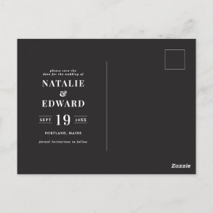 Moderne, grafische, typografische foto waarop de d briefkaart