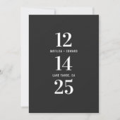 Moderne, grafische, typografische monochrome bruil save the date (Voorkant)