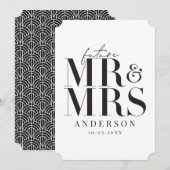 Moderne, grafische, typografische save the date ka (Voorkant / Achterkant)