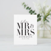 Moderne, grafische, typografische trouwuitnodiging kaart (Staand voorkant)