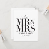 Moderne, grafische, typografische trouwuitnodiging kaart (Voorkant / Achterkant in situ)