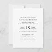 Moderne, grafische, typografische trouwuitnodiging kaart (Achterkant)