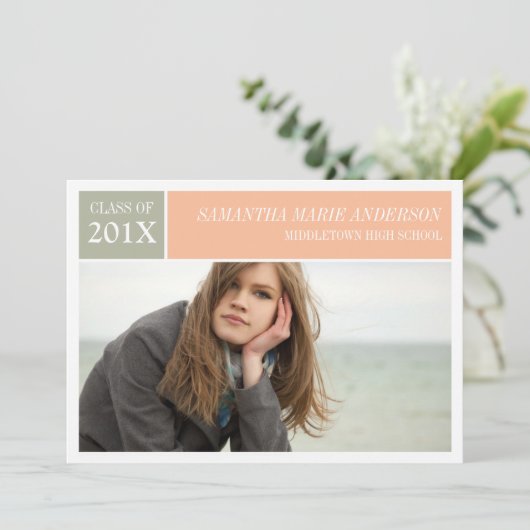 Moderne grafische Uitnodiging van het Afstuderen - (Staand voorkant)