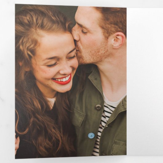 Moderne grafische verklaring sla de Datum fotokaar Drieluik Uitnodiging (Binnenzijde eerst)