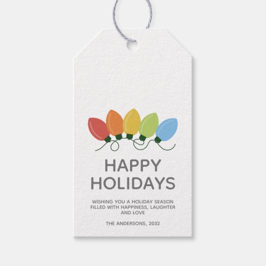 Moderne grafische verlichting Kerstmis Cadeaulabel (Voorkant)