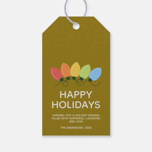 Moderne grafische verlichting Kerstmis Cadeaulabel (Voorkant)