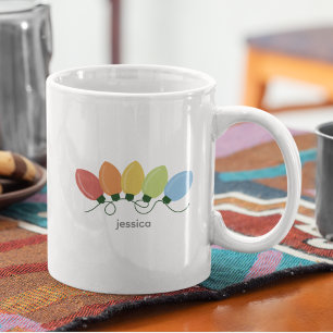 Moderne grafische verlichting Kerstmis Koffiemok