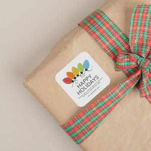 Moderne grafische verlichting Kerstmis Vierkante Sticker