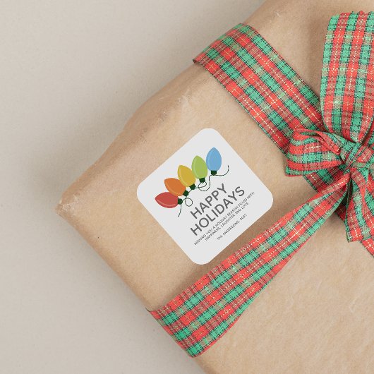 Moderne grafische verlichting Kerstmis Vierkante Sticker