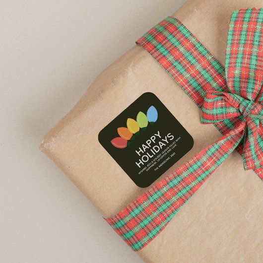 Moderne grafische verlichting Kerstmis Vierkante Sticker