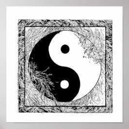 Moderne Grafische Vormgeving: Hoog Contrast Yin Ya Poster