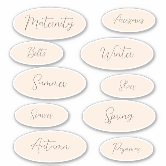 Moderne grafische waslabels sticker (Voorkant)