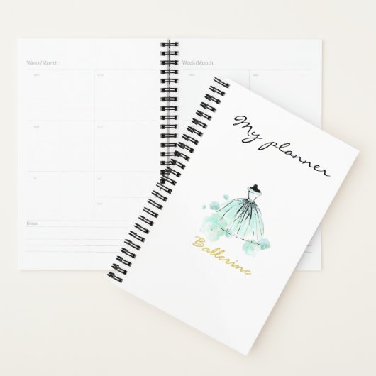 Moderne grafische Waterverf Mode blauw Planner (Display)