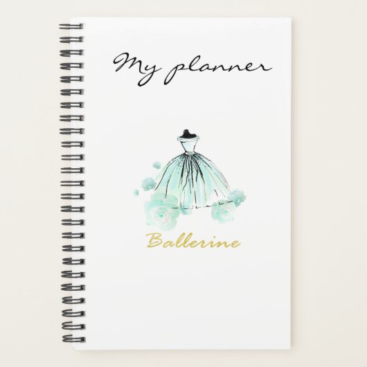 Moderne grafische Waterverf Mode blauw Planner (Voorkant)