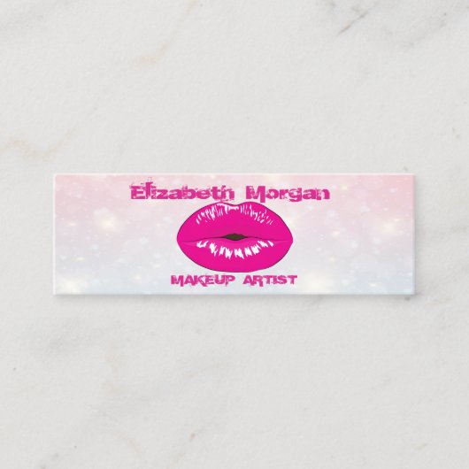 Moderne grafische weergave, lips, Bokeh Mini Visitekaartje (Voorkant)