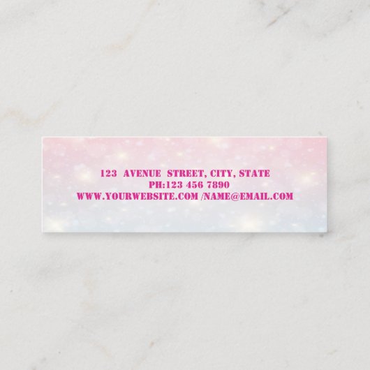 Moderne grafische weergave, lips, Bokeh Mini Visitekaartje (Achterkant)