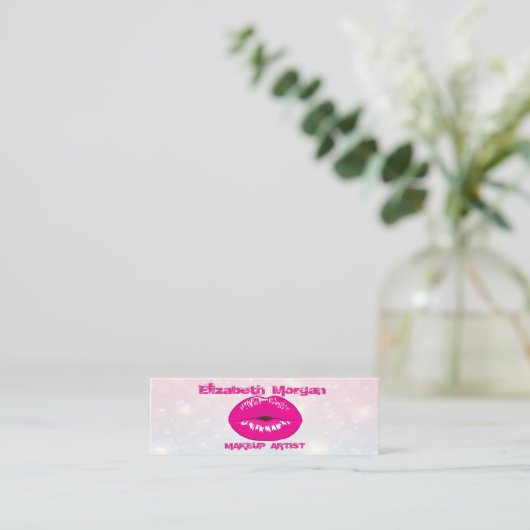 Moderne grafische weergave, lips, Bokeh Mini Visitekaartje (Staand voorkant)