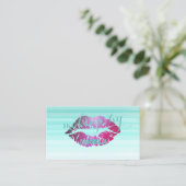 Moderne grafische weergave, lips -Makeup artiest Visitekaartje (Staand voorkant)