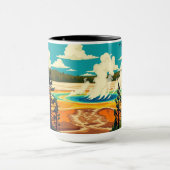 Moderne Grand Prismatic Spring Retro Poster Mok (Midden)