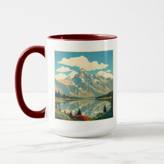 Moderne Grand Teton Alpine Zen Persoonlijk Mok (Links)