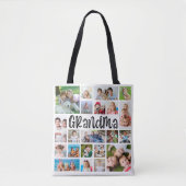 Moderne Grandma 21 Photo Collage Custom Color Tote Bag (Voorkant)