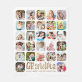 Moderne GRANDMA 27 Fotocollage Gepersonaliseerd Wi Fleece Deken (Voorkant)