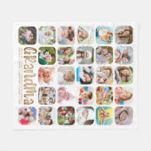 Moderne GRANDMA 27 Fotocollage Gepersonaliseerd Wi Fleece Deken (Voorkant (Horizontaal))