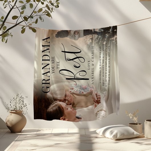 Moderne 'GRANDMA'-foto's, namen en offertes Fleece Deken