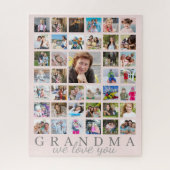 Moderne GRANDMA Photo Collage Script Message Pink Legpuzzel (Verticaal)