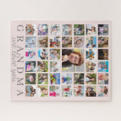 Moderne GRANDMA Photo Collage Script Message Pink Legpuzzel (Horizontaal)