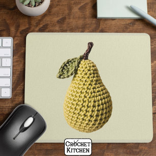 Moderne Granny Geel Groen Haak Pear Fruit Muismat