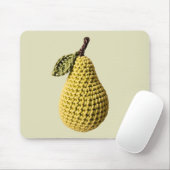 Moderne Granny Geel Groen Haak Pear Fruit Muismat (Met muis)